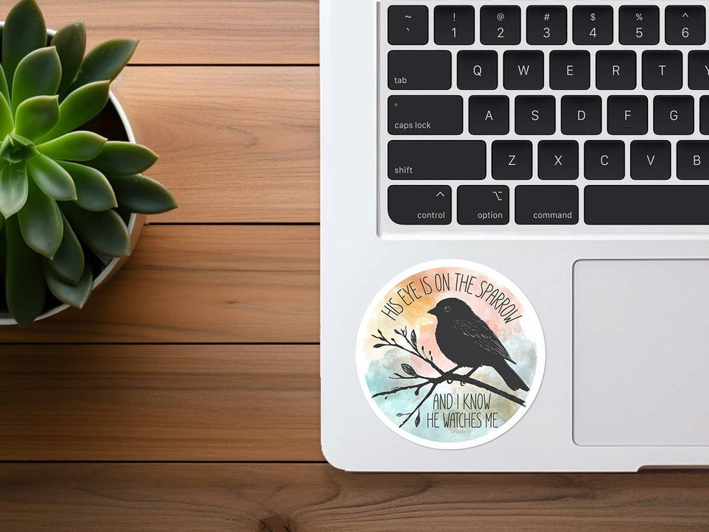 His Eye Is On The Sparrow Vinyl Sticker