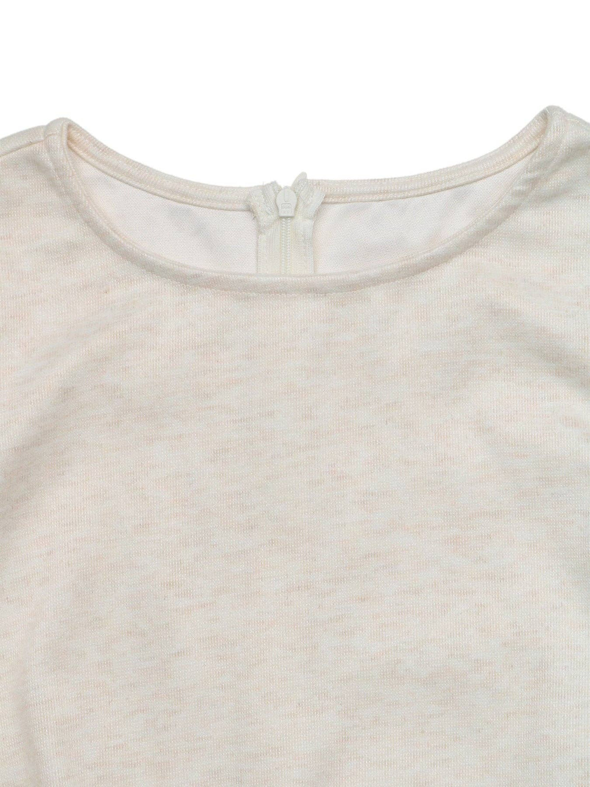 Lace Hem Ruched Long Sleeve Top