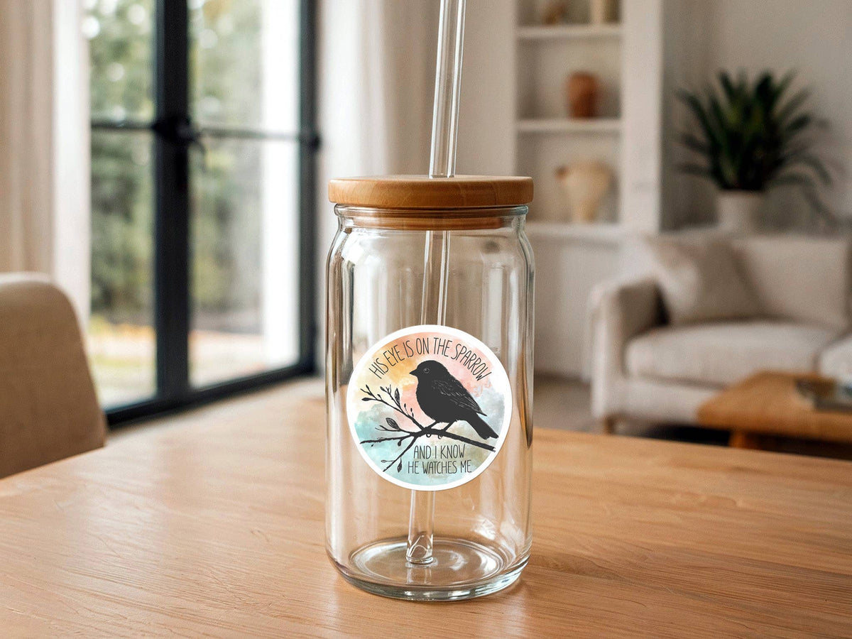 His Eye Is On The Sparrow Vinyl Sticker