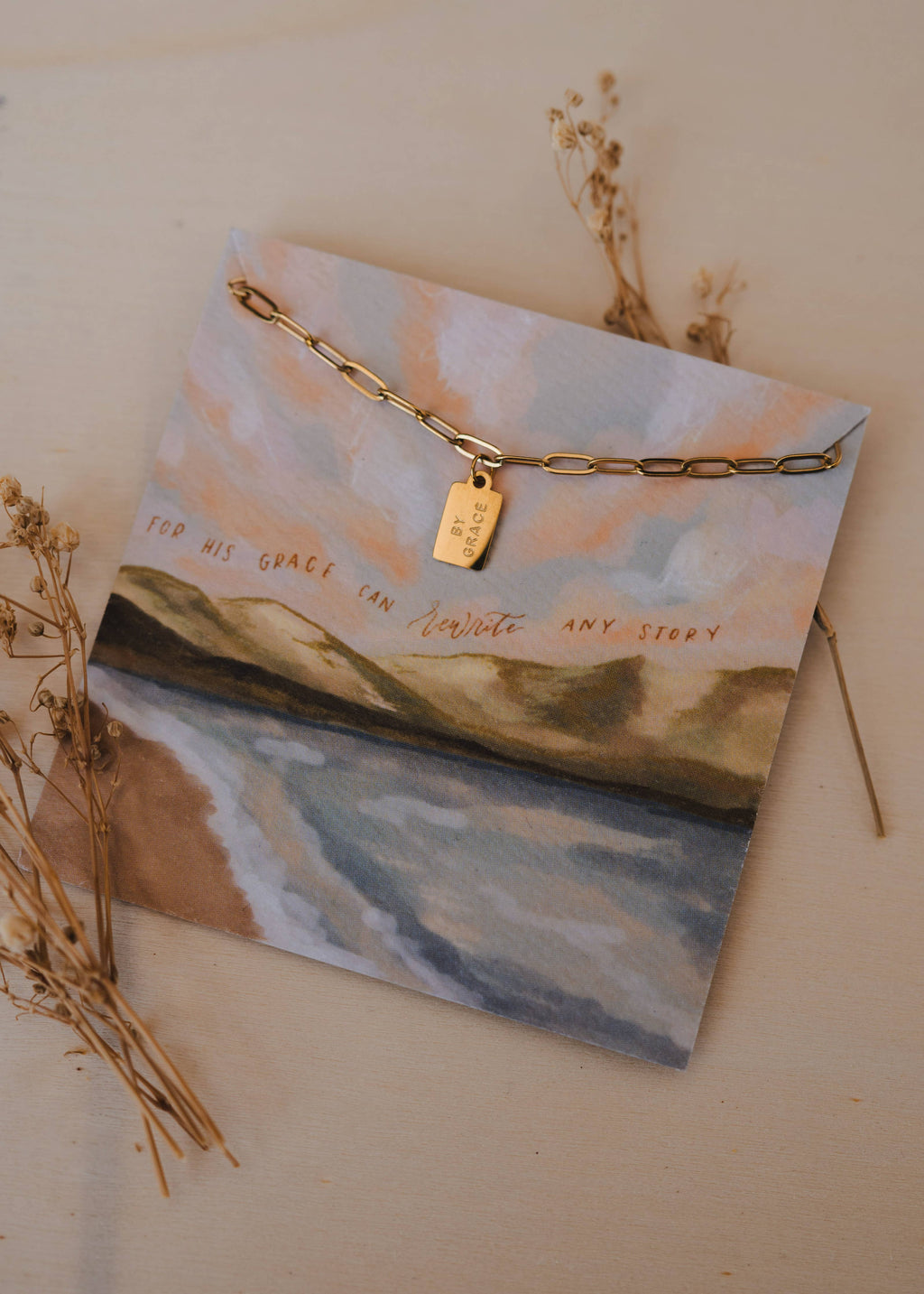 By Grace Mini Tag Necklace by Dear Heart