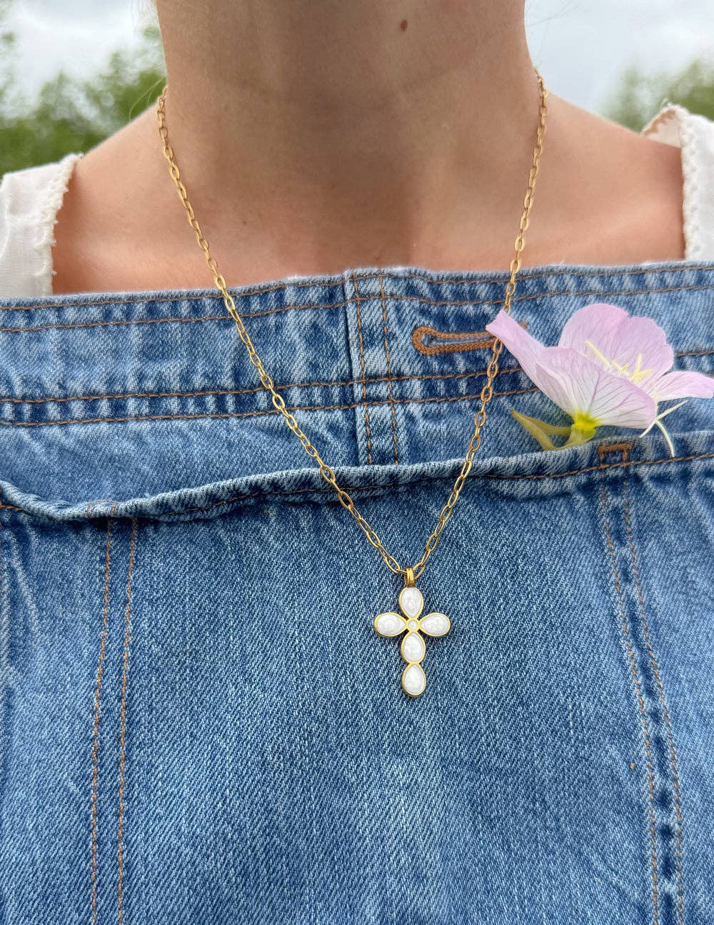 Eternal Light Cross Paperclip Chain Necklace by Elevated Faith