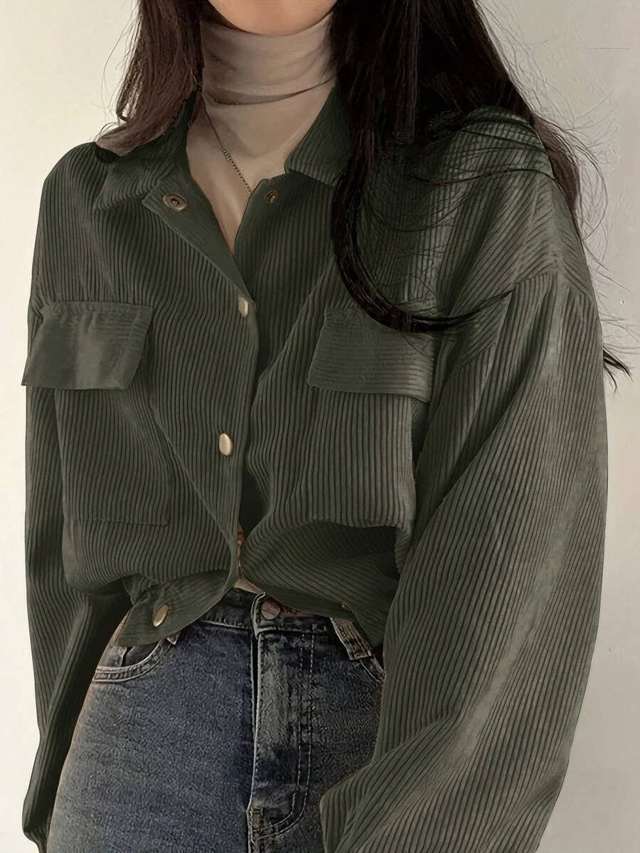 Corduroy Cropped Shacket