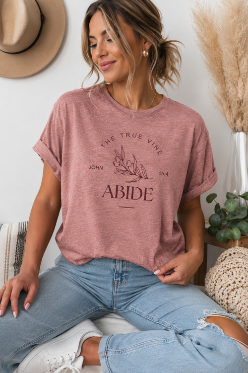 Abide Olive Branch Vine Graphic Tee