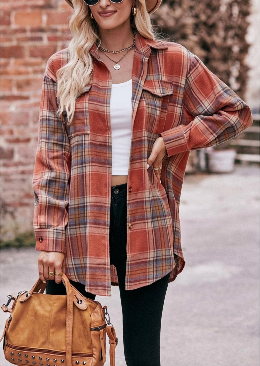 Oversized Plaid Flannel Shirt