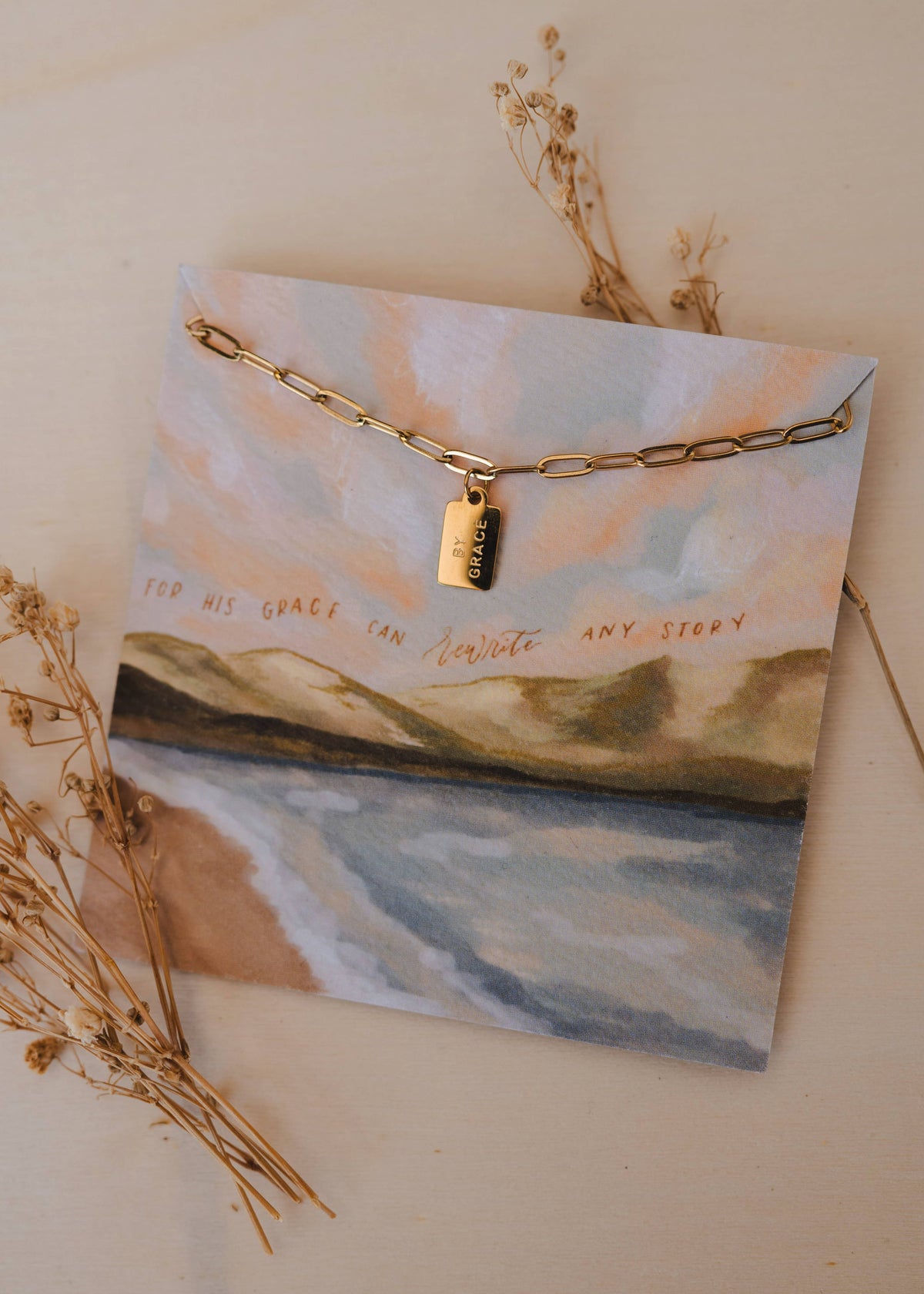 By Grace Mini Tag Necklace by Dear Heart