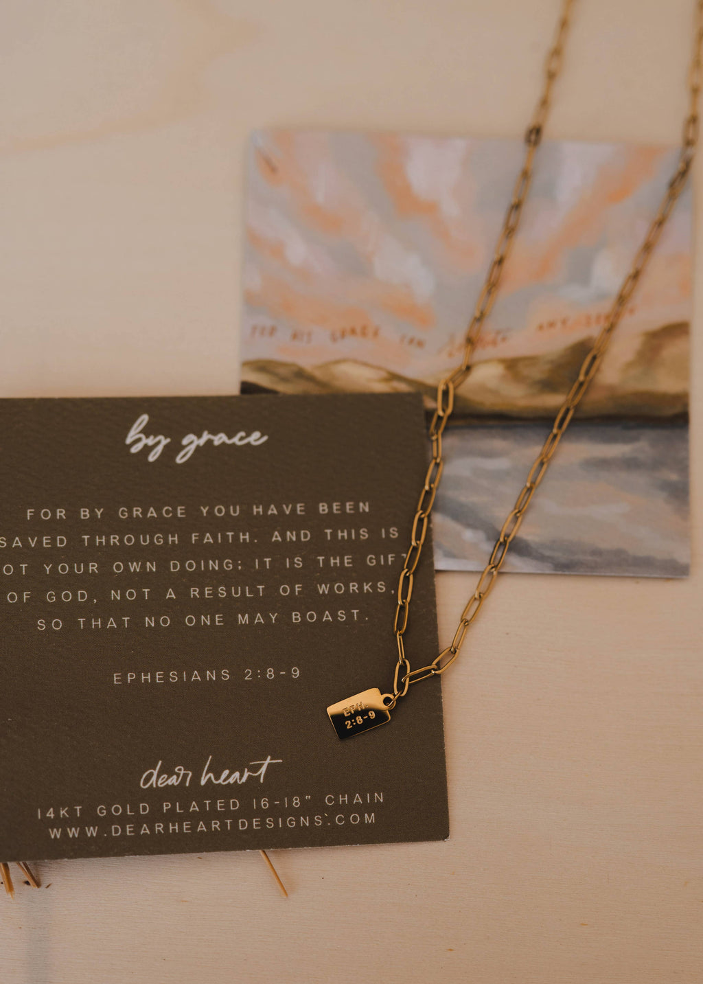 By Grace Mini Tag Necklace by Dear Heart