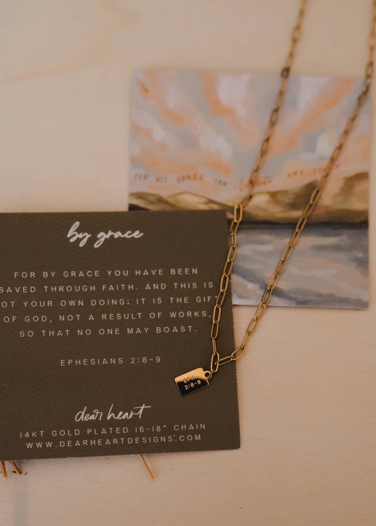 By Grace Mini Tag Necklace by Dear Heart