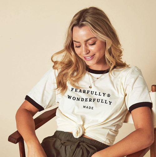 Fearfully & Wonderfully Made Ringer Graphic Tee