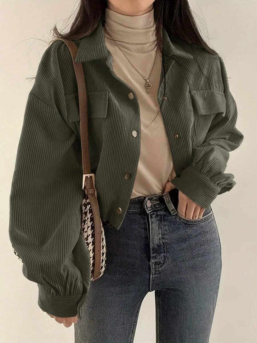 Corduroy Cropped Shacket