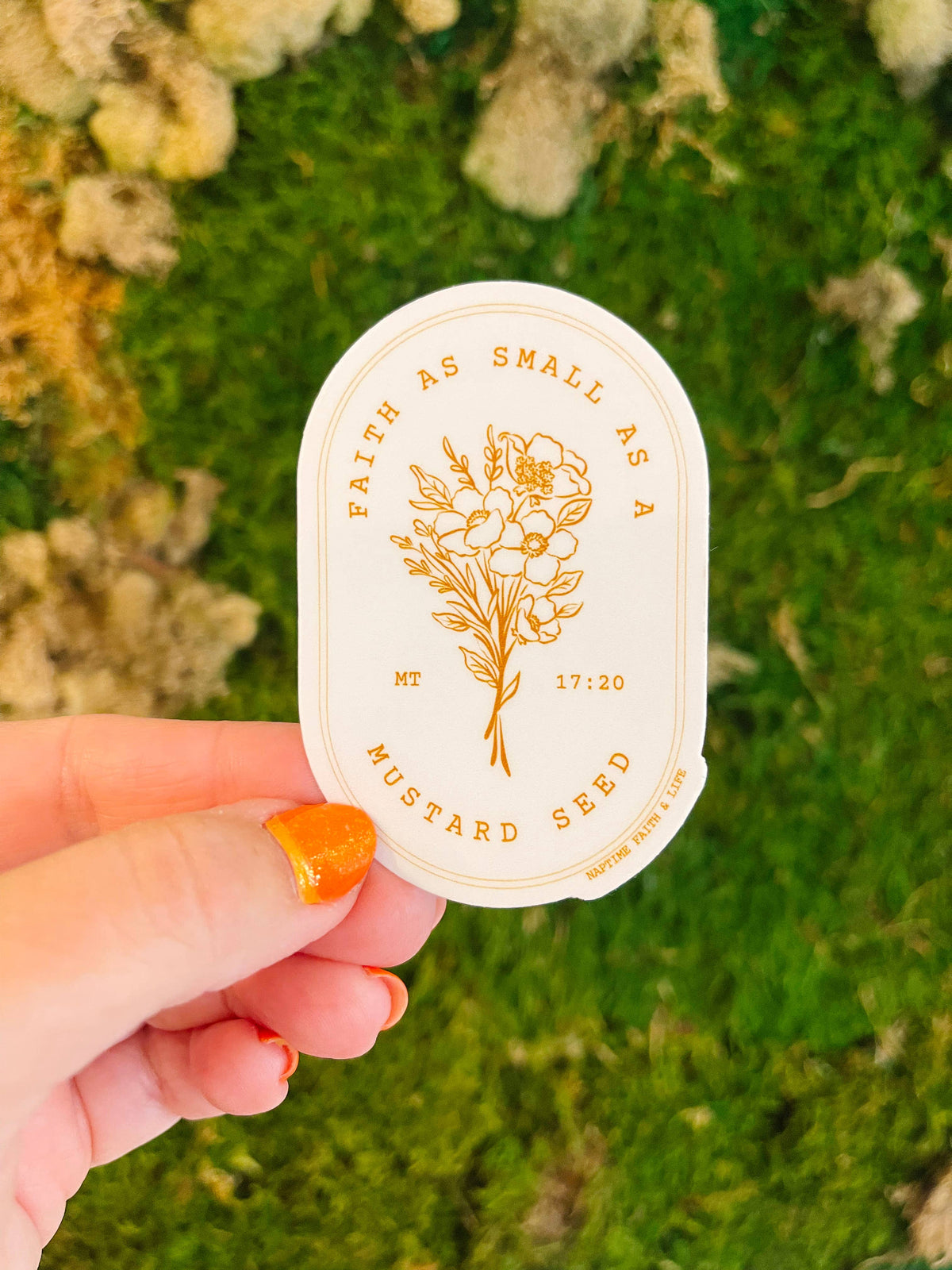Mustard Seed Faith Vinyl Waterproof Sticker