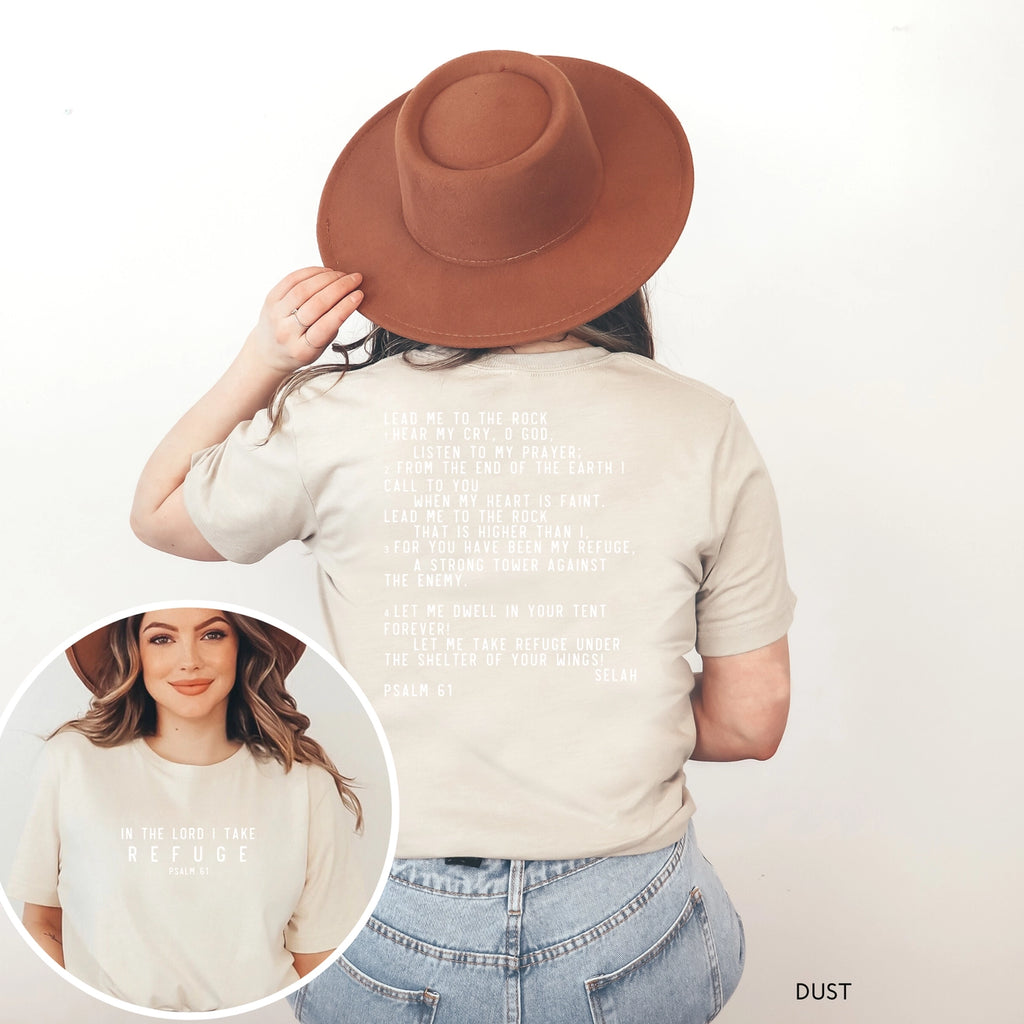 In the Lord I Take Refuge Psalm 61 Graphic Tee